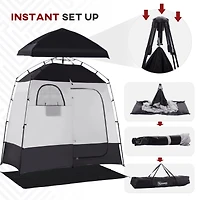Streamdale Furniture Shower Tent, Pop Up Privacy Shelter for Camping, Dressing Changing Room, Portable Instant Outdoor Shower Tent Enclosure w/ 2 Room