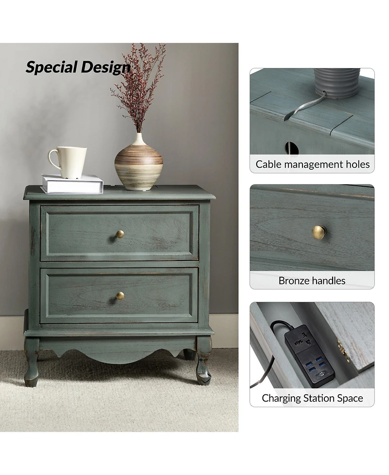 Pallantium Classical 24" Tall 2 - Drawer Nightstand