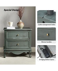 Pallantium Classical 24" Tall 2 - Drawer Nightstand