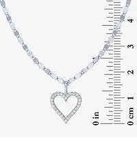 Diamond Open Heart 18" Pendant Necklace (1/10 ct. t.w.) in Sterling Silver