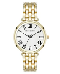 Anne Klein Women's Quartz Everyday Roman Numeral Gold-Tone Alloy Metal Watch, 32mm