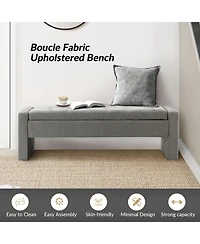 Hulala Home Casio Upholstered 55.1" Wide Storage Bench with Button-tufted Design