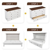 Streamdale Furniture Queen Size Wood Charging Station & Storage Murphy Bed Chest