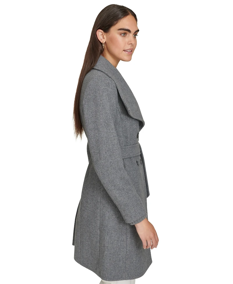Calvin Klein Women's Double-Breasted Belted Coat