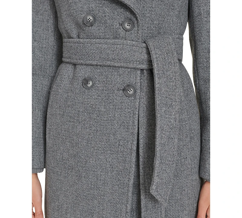 Calvin Klein Women's Double-Breasted Belted Coat