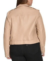 Levi's Plus Faux Leather Belted Motorcycle Jacket