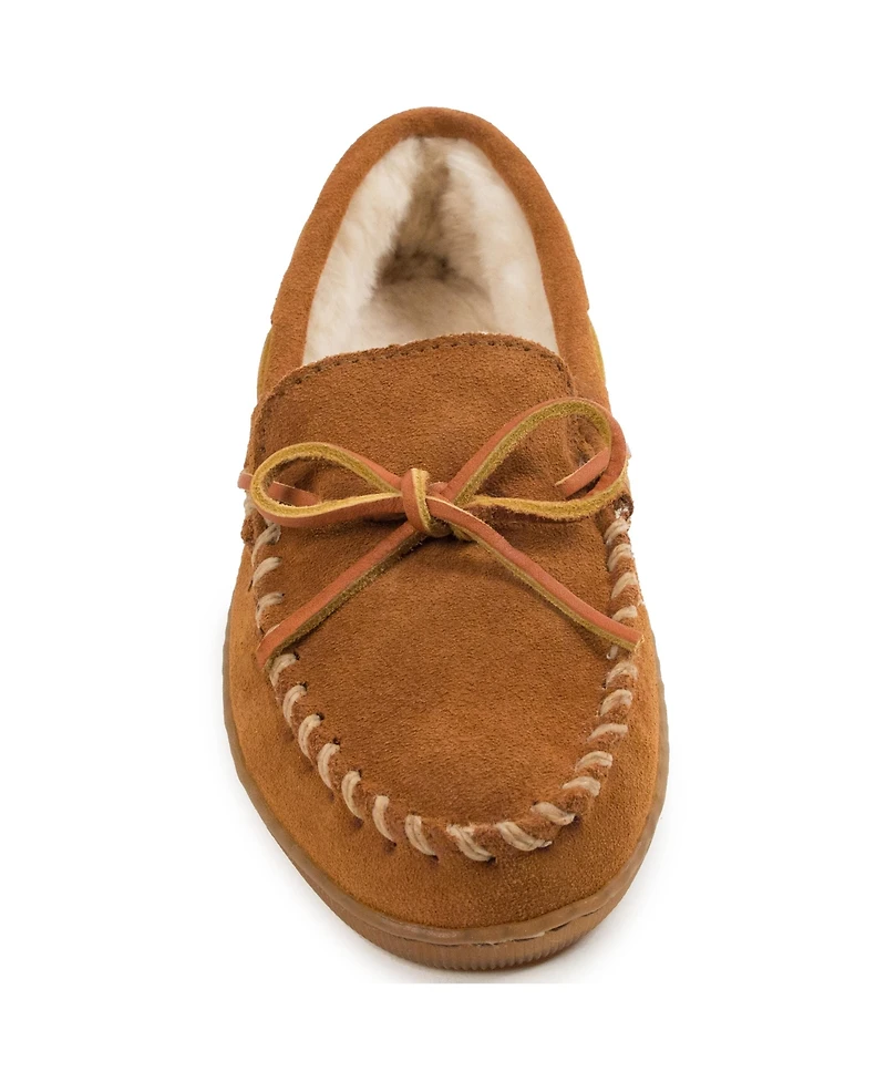 Minnetonka Women's Suede Pile Lined Hardsole Slippers