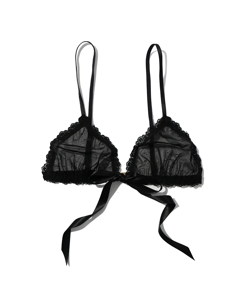 Hanky Panky Women's oh Dotted Tulle Front Tie Bralette Bra
