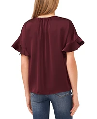 CeCe Women's Short-Sleeve Flutter Blouse