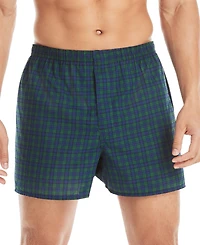 Hanes Men's 5-Pk. Ultimate FreshIQ Tartan Print Woven Boxers
