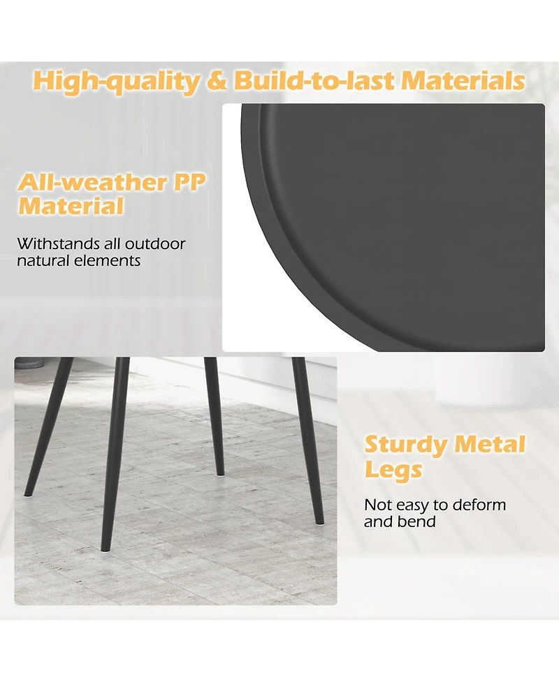 Costway 3 Piece Patio Bistro Set All Weather Heavy Duty Table and Chairs of 2