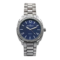 Peugeot Women's 40mm Blue Face Boyfriend Bracelet Watch with Crystal Bezel