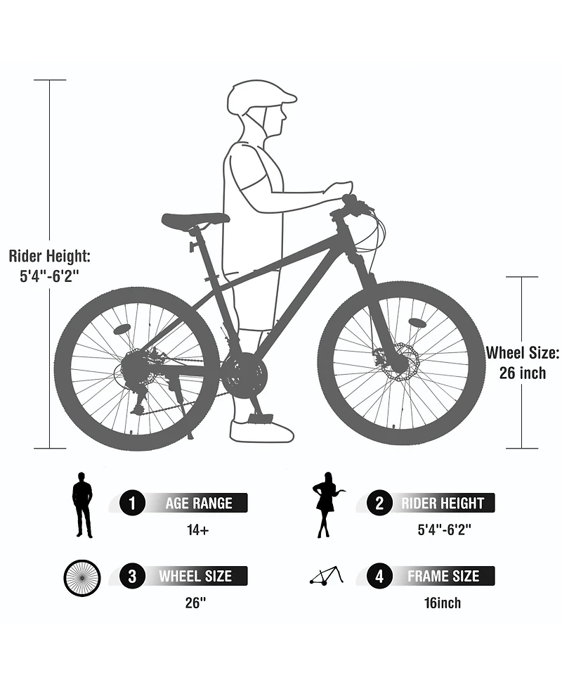 Streamdale 26" Mountain Bike, 24-Speed, Kenda Tires