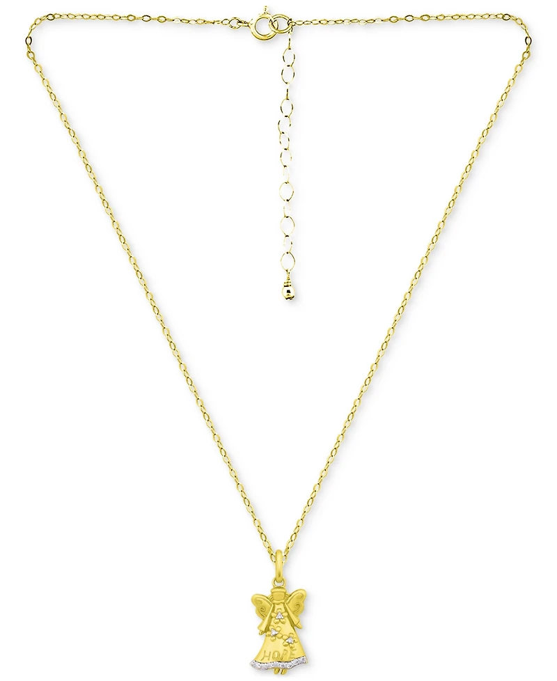 Giani Bernini Cubic Zirconia Hope Angel Pendant Necklace in 18k Gold-Plated Sterling Silver, 16" + 2" extender, Created for Macy's (Also available in