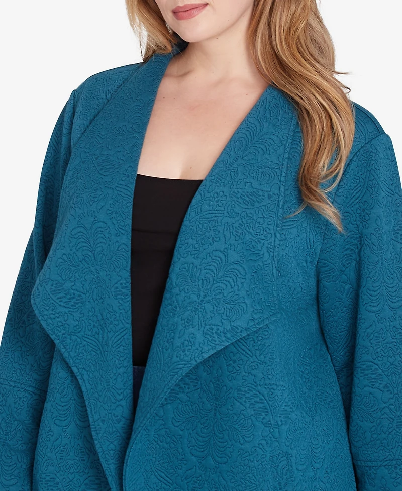 Ruby Rd. Plus Winter Scroll Quilted Knit Jacket