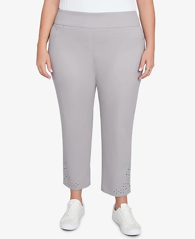 Ruby Rd. Plus Pull-On Extra Stretch Embroidered Hem Jeans