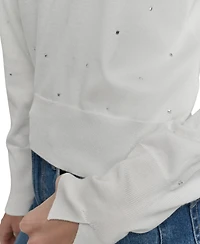 Dkny Jeans Women's Studded V-Neck Sweater 