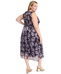 Maggy London Plus Size Sleeveless Jacquard Midi Dress