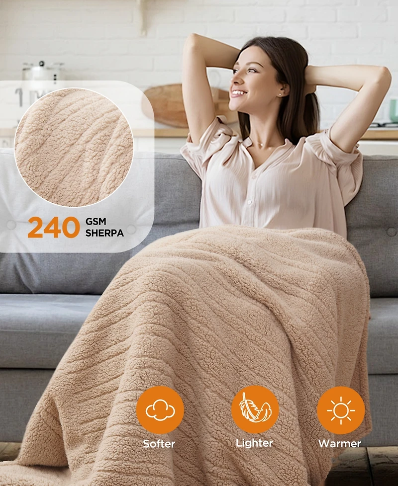 Westinghouse Heated Sherpa Throw, 50" x 60"