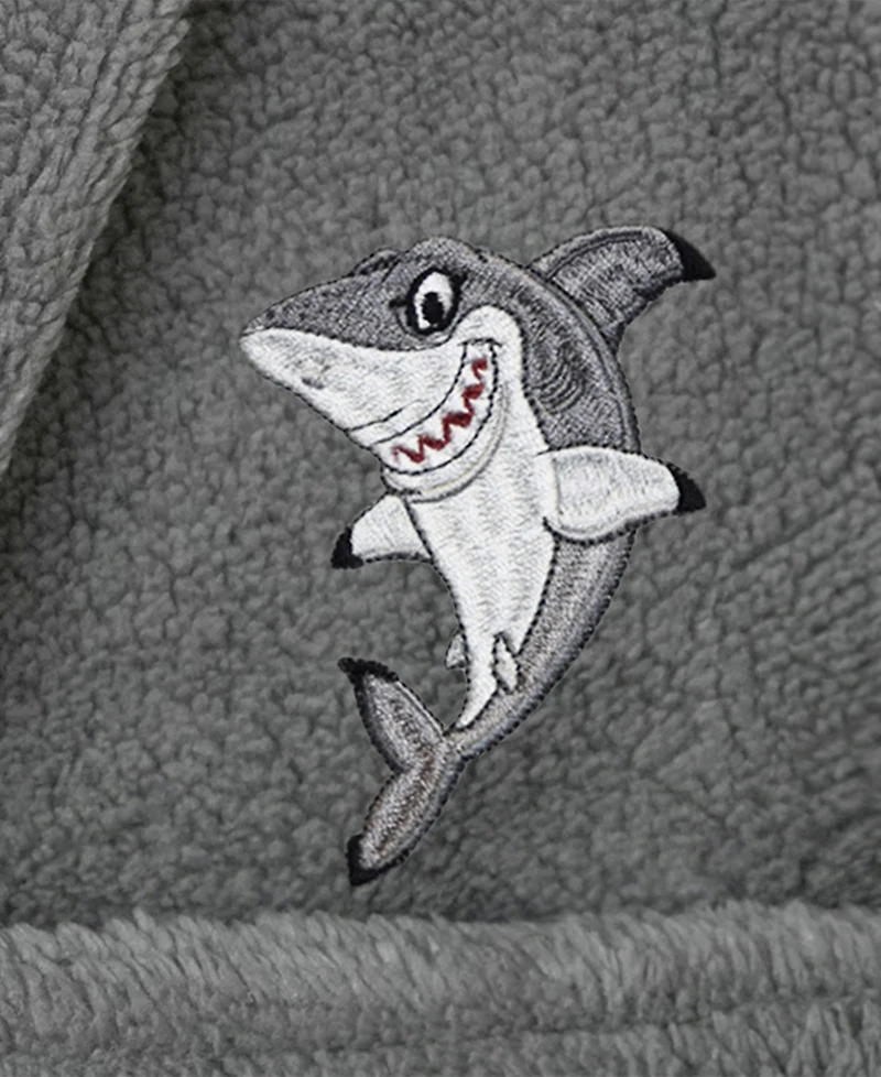 Linum Home Kids Shark Super Plush Double Brushed Hooded Bathrobe