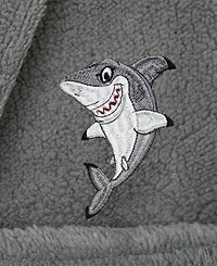 Linum Home Kids Shark Super Plush Double Brushed Hooded Bathrobe