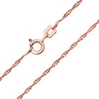 Bling Jewelry Thin 1.5MM Singapore Twisted Rope Chain Necklace Rose Gold Plated Silver