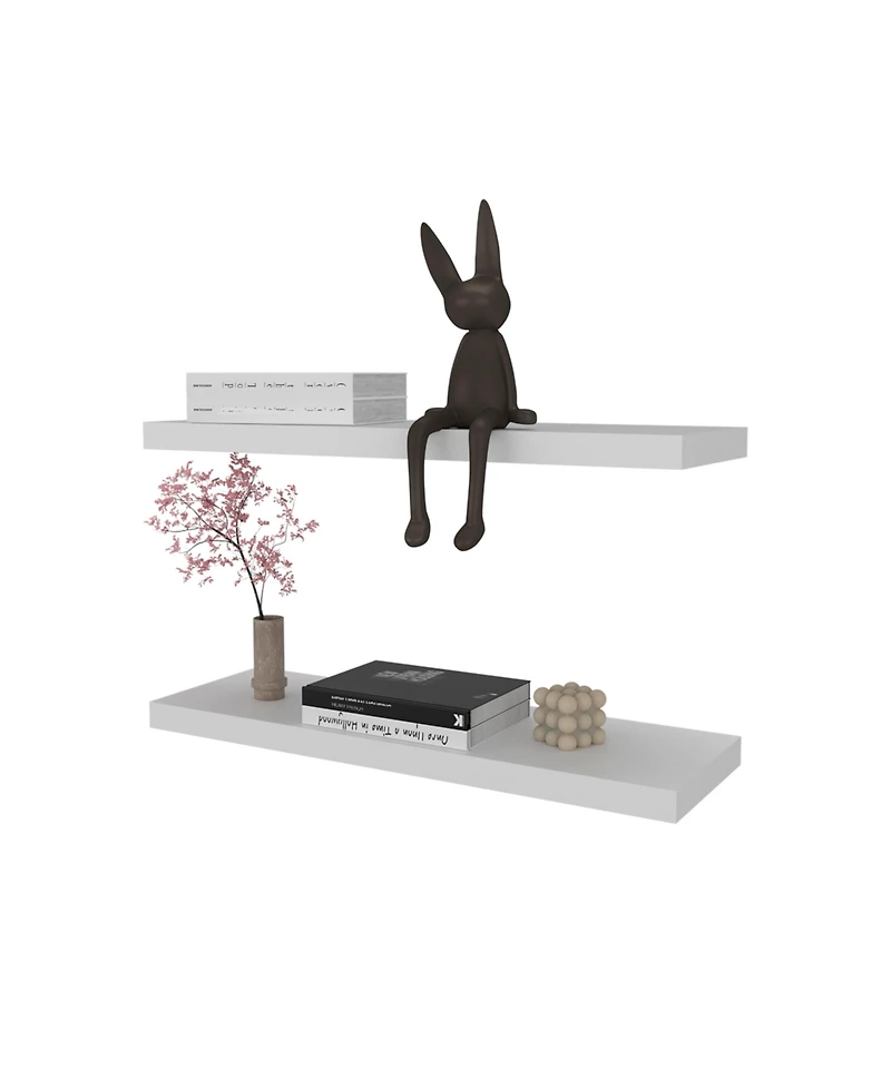 Fm Furniture Iva Floating Shelf in Melamine x2, Snow White