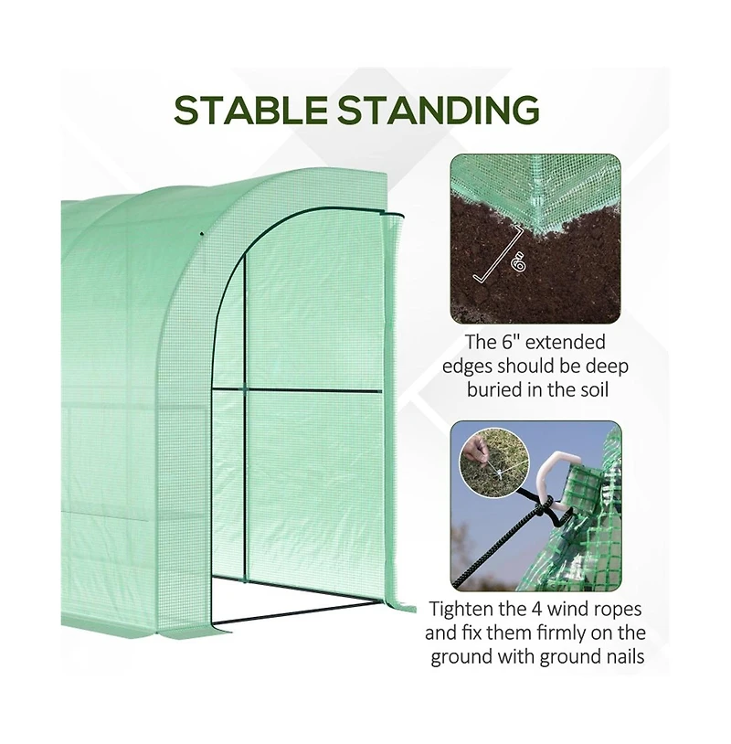 Slickblue Walk-In Greenhouse Spacious Plant Shelter for Optimal Growing Conditions