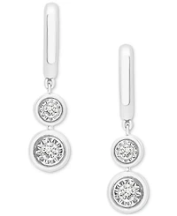 2-Pc. Set Diamond Circle Cluster Pendant Necklace & Matching Dangle Earrings (1/3 ct. t.w.) in Sterling Silver or 14k Gold-Plated Sterling Silver, Cre