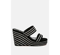 Danker Rhinestones Embellished Wedge Sandals