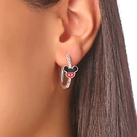 Disney Mickey Mouse Cubic Zirconia Hoop Earrings