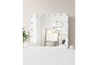 Garmin Vanity Mirror with Lights, 32"x 24" Premier Vanity Mirror with 17 Led Bulbs, Lighted Makeup Mirror with Magnification, 3 Colors Modes Mirror fo