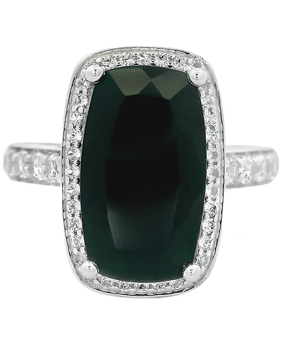 Amethyst (6 ct. t.w.) & White Topaz (1/3 Cushion Halo Statement Ring Gold-Plated Sterling Silver (Also Sky Blue Topaz, Green Amethyst,