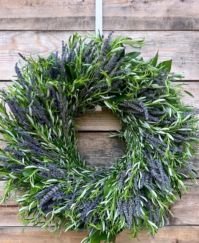 GreenishBlu Real Aromatic Wreath Dried Lavender and Rosemary, 22"