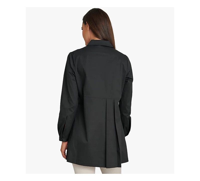 Stella Carakasi Women's Long Sleeves Cotton Poplin Asymmetrical Pleat Front Have It All Tunic