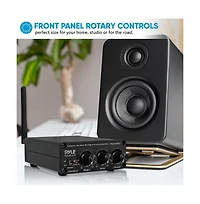 Pyle Compact Bluetooth Stereo Power Amplifier With Rca Input & Banana Speaker Terminals, 200 Watt