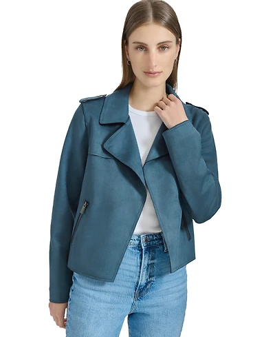 Andrew Marc Sport Women's Draped Faux-Suede Moto Jacket