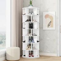 Streamdale Furniture 7-Tier Rotating Shoe Tower 360 Carousel Organizer