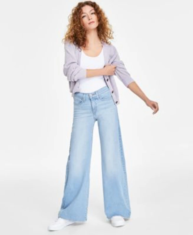 Womens 318 Shaping Stellar Stretch Wide Leg Jeans 24 26w