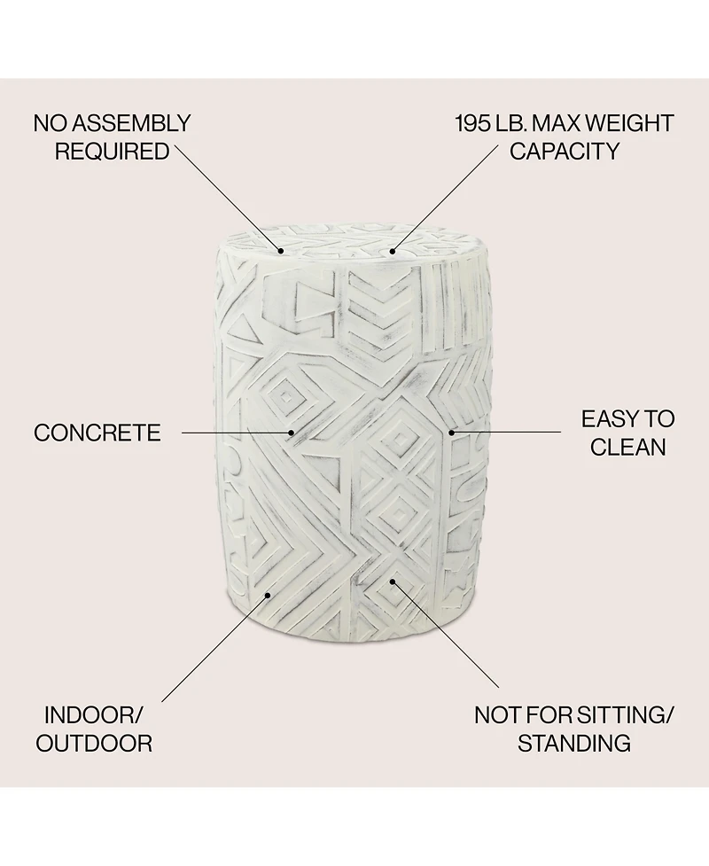Jonathan Y Rafi Transitional Bohemian Geometric Drum Garden Stool