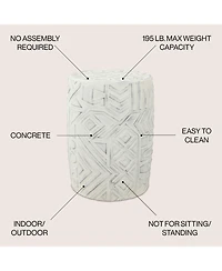 Jonathan Y Rafi Transitional Bohemian Geometric Drum Garden Stool