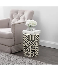 Jonathan Y Rafi Transitional Bohemian Geometric Drum Garden Stool