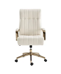 Hulala Home Uwe Modern Leather Ergonomic Executive Office Chair with Sgs International Certified Stainless Steel Gas Spring