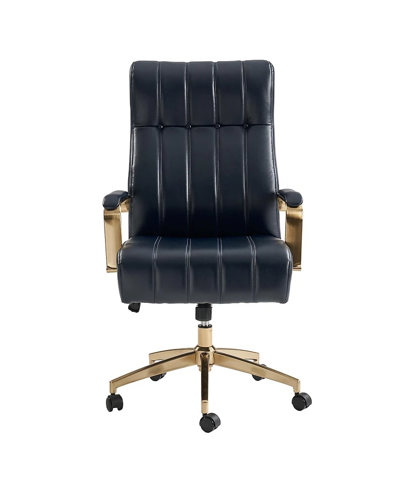 Hulala Home Uwe Modern Leather Ergonomic Executive Office Chair with Sgs International Certified Stainless Steel Gas Spring