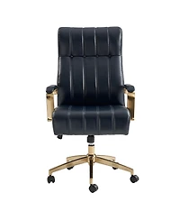 Hulala Home Uwe Modern Leather Ergonomic Executive Office Chair with Sgs International Certified Stainless Steel Gas Spring