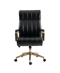 Hulala Home Uwe Modern Leather Ergonomic Executive Office Chair with Sgs International Certified Stainless Steel Gas Spring