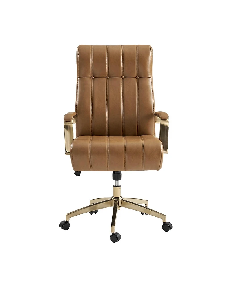 Hulala Home Uwe Modern Leather Ergonomic Executive Office Chair with Sgs International Certified Stainless Steel Gas Spring