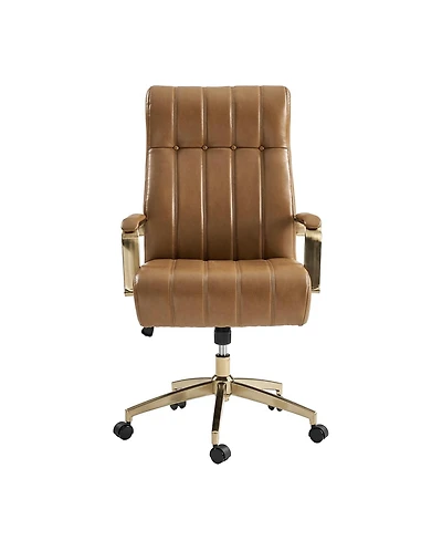 Hulala Home Uwe Modern Leather Ergonomic Executive Office Chair with Sgs International Certified Stainless Steel Gas Spring