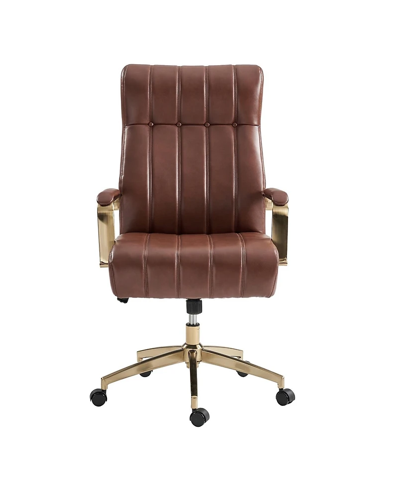 Hulala Home Uwe Modern Leather Ergonomic Executive Office Chair with Sgs International Certified Stainless Steel Gas Spring