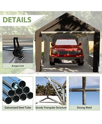 Slickblue Heavy-Duty Steel Canopy Tent with Roll-Up Ventilated Windows for Durable Outdoor Shelter